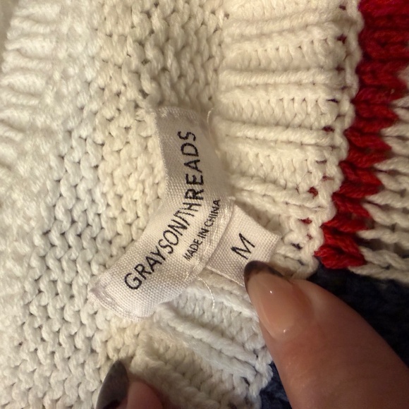 ♥️🤍💙 American Flag Sweater Size  Medium Grayson Threads - Picture 3 of 6